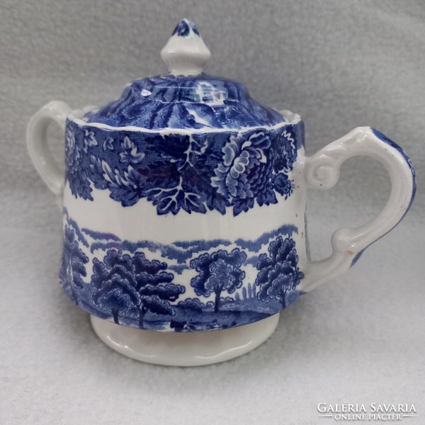 Blue patterned, English, 