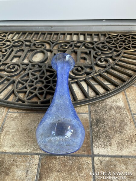 25.5 Cm tall blue vase cracked beautiful veil glass veil karcagi berek bath glass