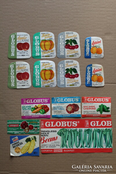 Globus canned food label collection