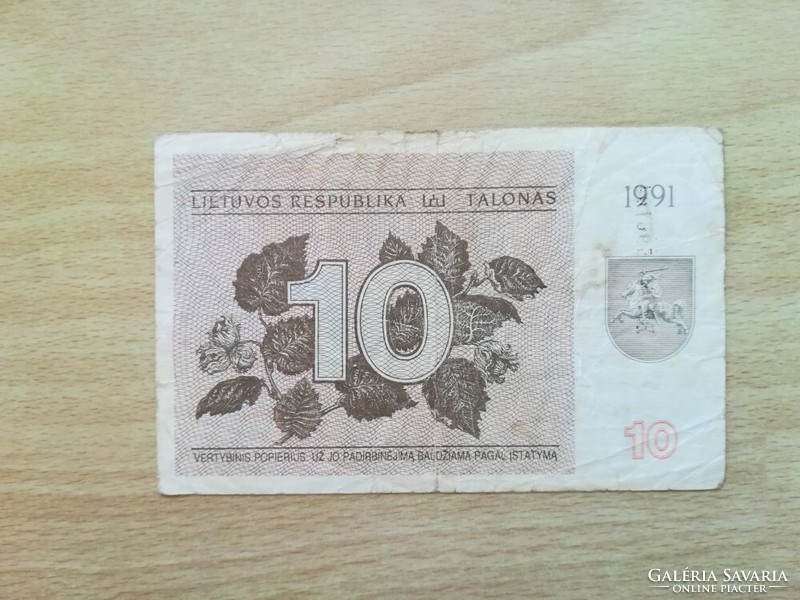 Lithuania 10 talons 1991
