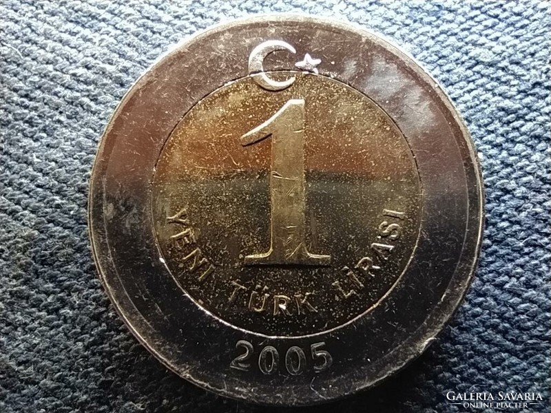 Turkey 1 lira from 2005 unc circulation line (id70027)