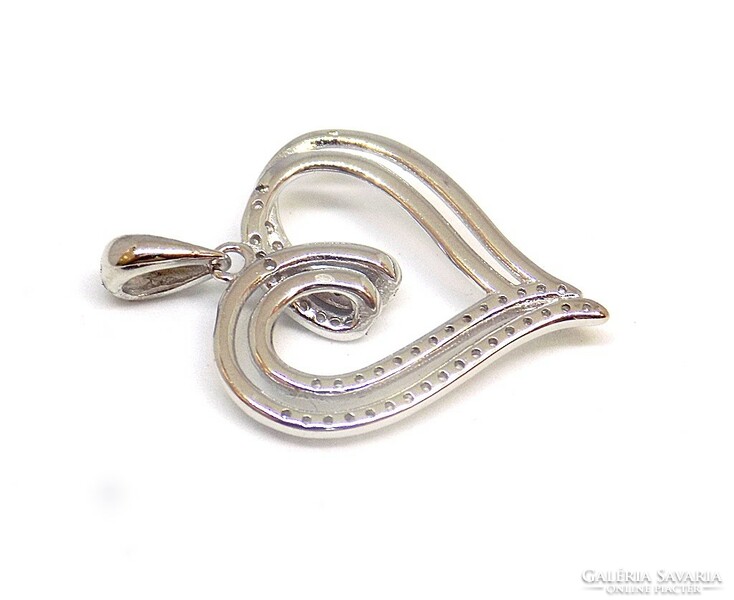 Stony silver heart pendant (zal-ag113703)