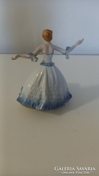 Crown regal porcelain statue, dancing girl.