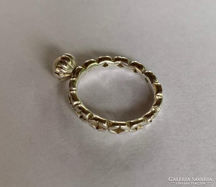 Gyönyörű ezüst gyűrű, valódi gyönggyel
