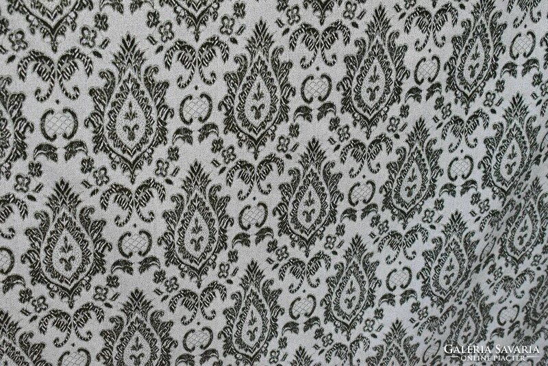 Silk brocade old material, drapery, tablecloth, patterned on a green background 660 x 125 cm ~ 8m2