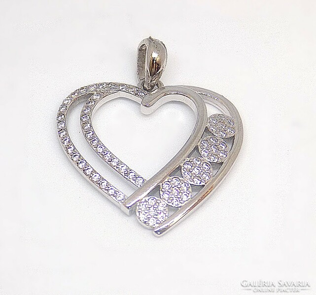 Stony silver heart pendant (zal-ag113675)