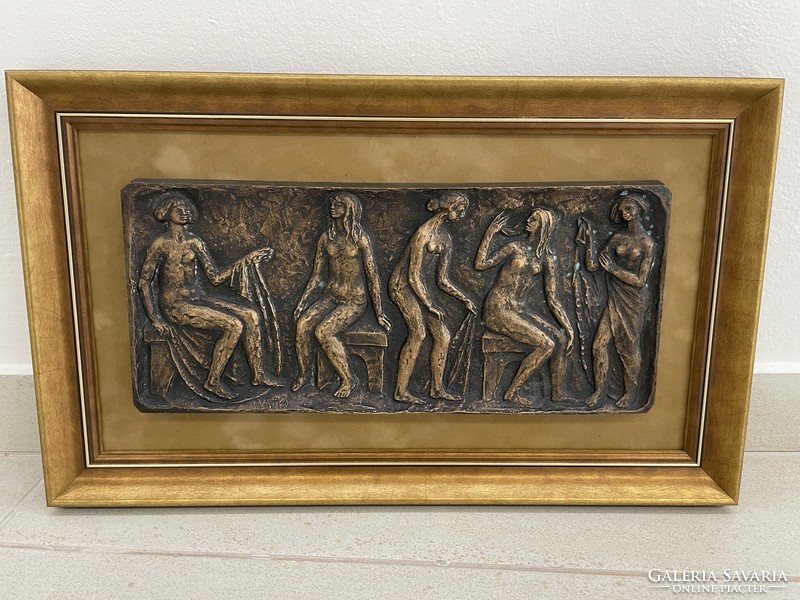 Pató roza bronze mural bath nudes women girls gallery