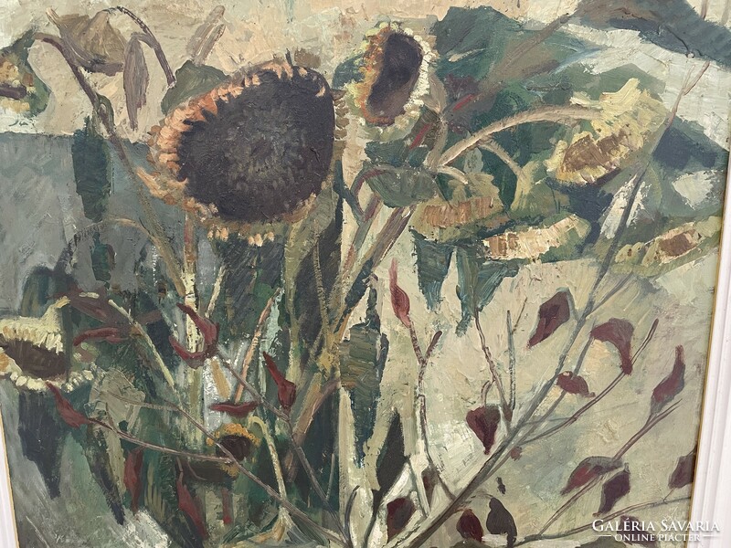 Gádor Emil napraforgók csendélet virágcsendélet festmény olajkép