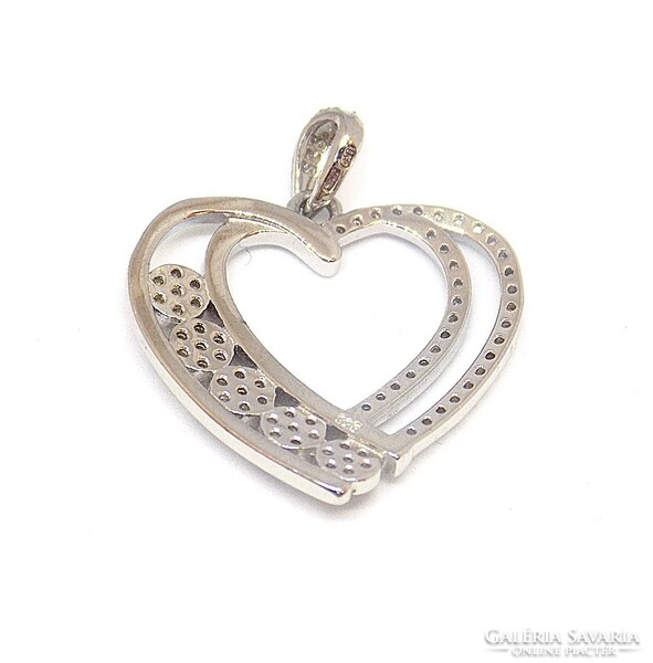 Stony silver heart pendant (zal-ag113675)