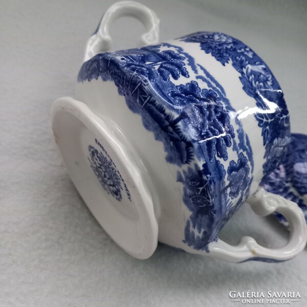 Blue patterned, English, 