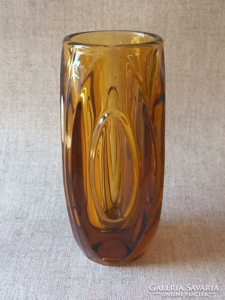 Retro Czech glass vase. Sklo union.
