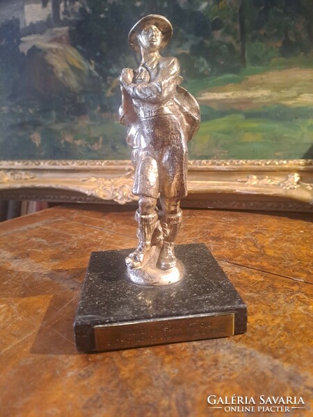 Silver-plated pewter scout statue dsc field exercise 1938