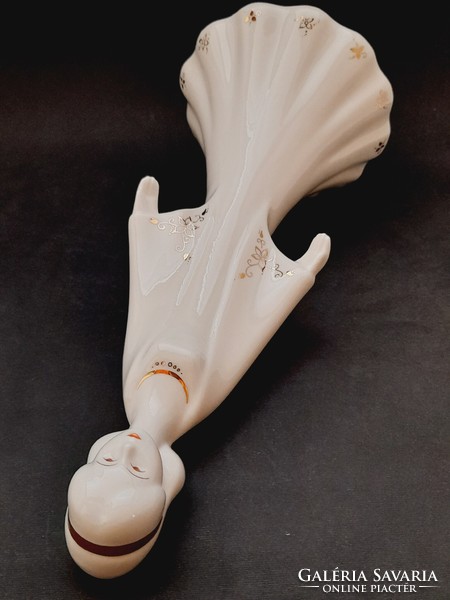 Aquincum, snow white porcelain figurine, gray tailor Antonia, 25 cm