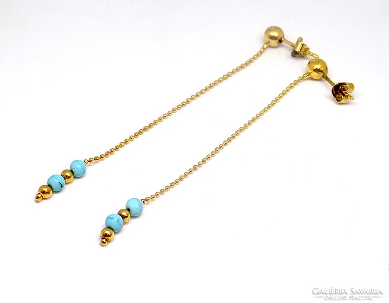 Turquoise and gold earrings (zal-au107757)