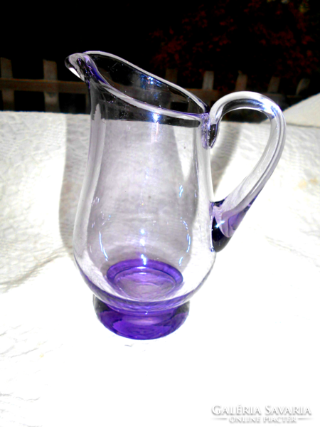 Beautiful purple-colored huta glass jug