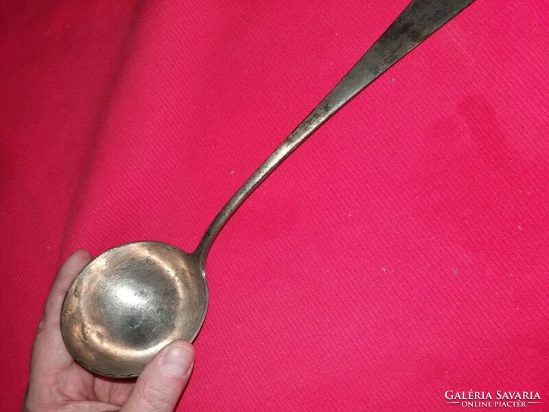 Antique silver-plated alpaca stew/soup ladle 28 cm - 7.5 cm ladle condition according to pictures
