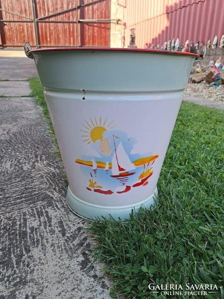 Beautiful rare enameled balaton balaton pail collector's item