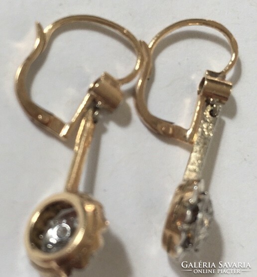 Antique art deco gold 18k earrings Belgium rarity