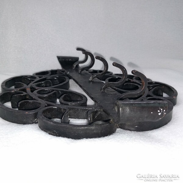 Round, wrought iron, wall key holder, hanger.