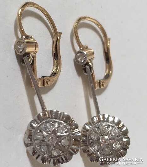 Antique art deco gold 18k earrings Belgium rarity