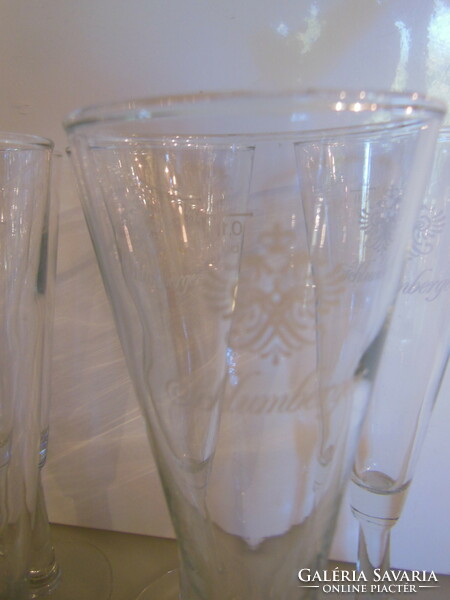 Set - 7 pcs - champagne - glass - 21 x 6 cm - schlumberger - flawless