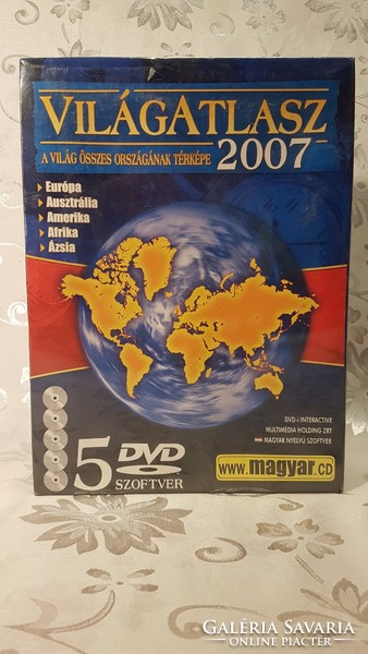 World Atlas 2007 in original sealed packaging, 5 DVDs Hungarian language software
