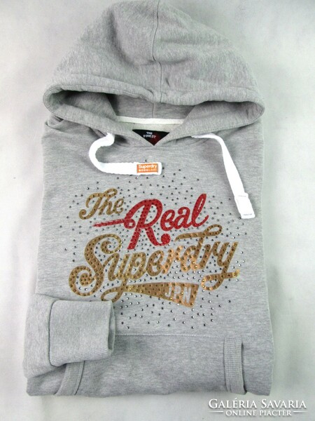 Original superdry (l) gray long sleeve women's hoodie