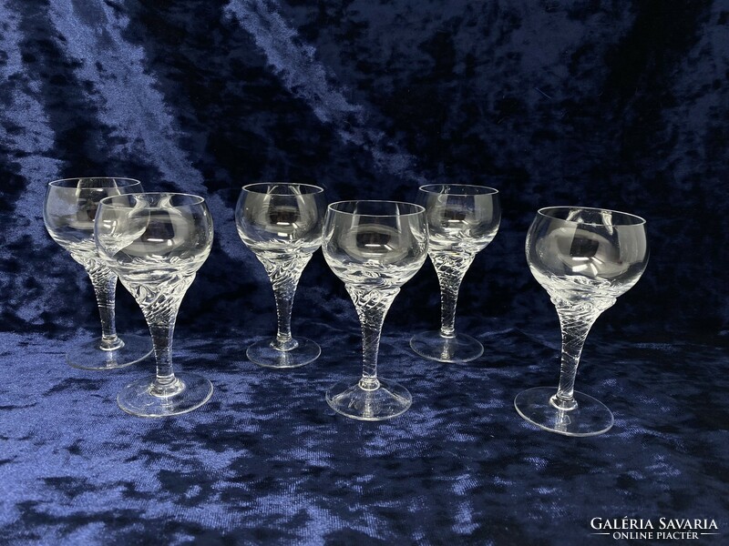 6 pieces of wonderful stemmed glass half glass, goblet with twisted base