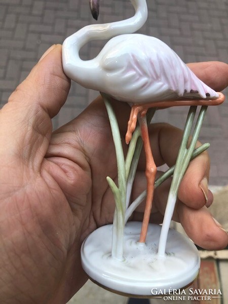 Rosenthal flamingó porcelán szobor, 16 cm-es magasságú.