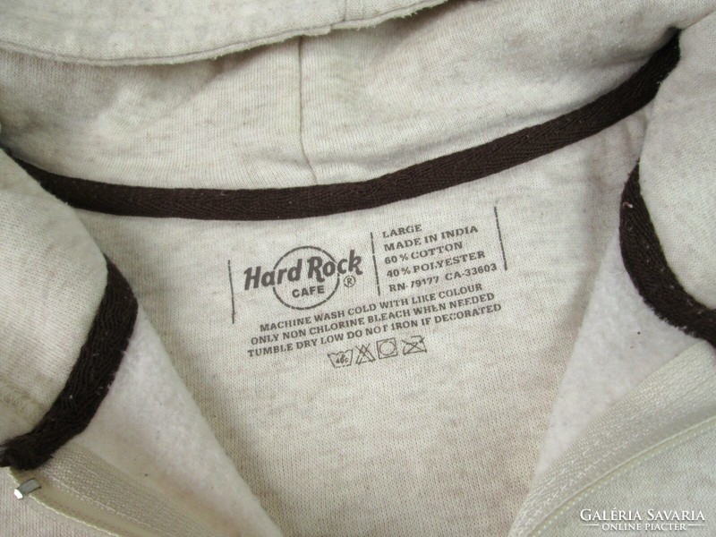 Original hard rock cafe (l) women's long sleeve hooded pullover cardigan