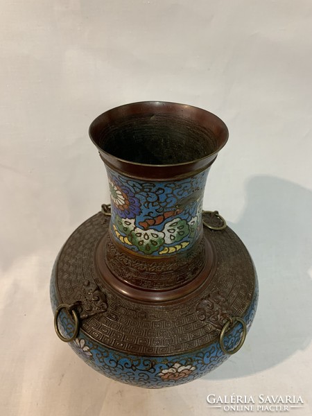 XIX. századi japán zománc váza - 03089