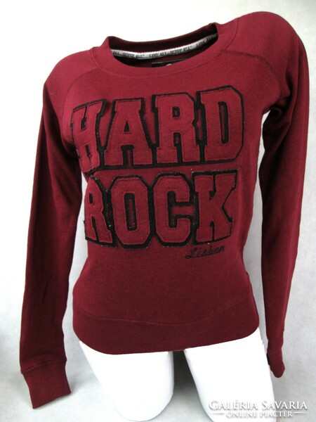 Original hard rock cafe (xs) women's long-sleeved burgundy sweater