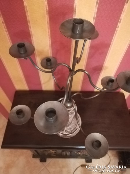 Vintage, fatalpazatú kovácsoltvas gyertyatartó,2 darab, 63*50 cm.