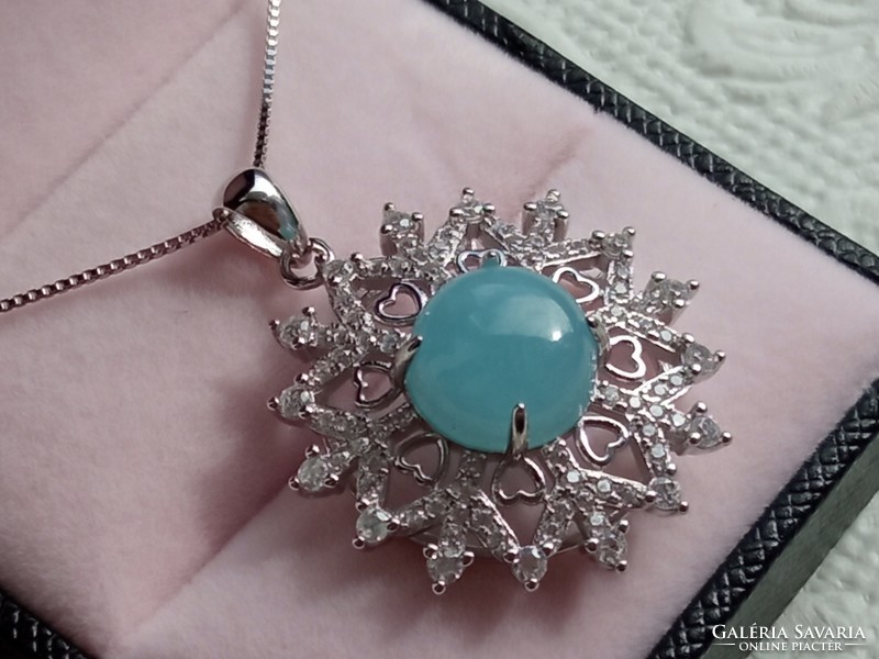 Aquamarine 925 silver pendant