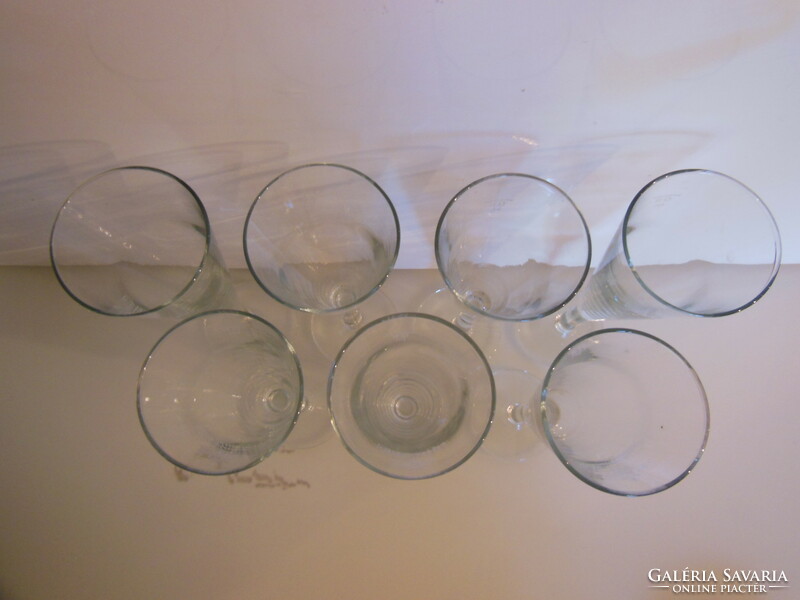 Set - 7 pcs - champagne - glass - 21 x 6 cm - schlumberger - flawless