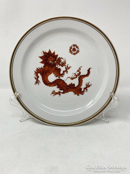 PGH Meissen vörös sárkányos kínaizáló porcelán tányér #2