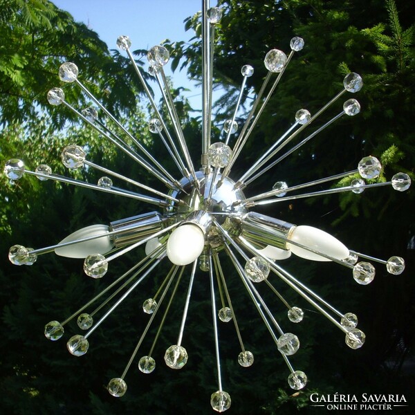 Sputnik chandelier with chrome crystal balls