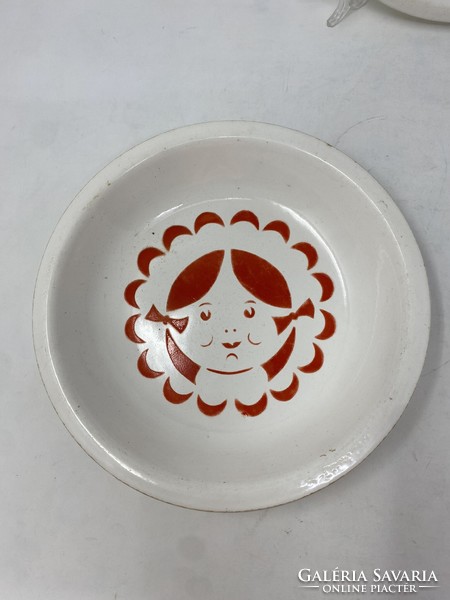 3db Retró Gránit gyerek porcelán mély tányér