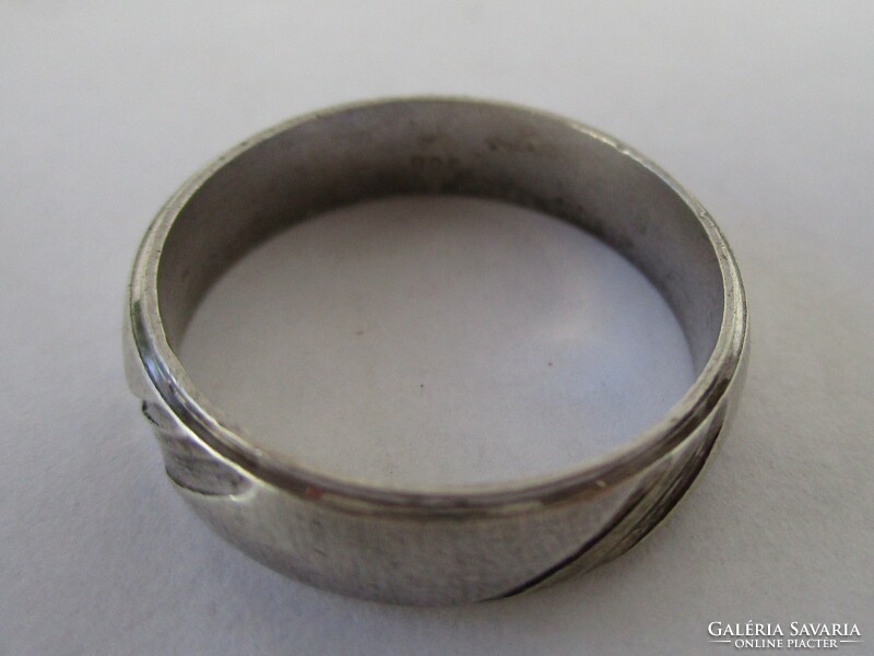 Patterned silver ring