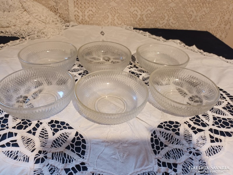 Nice and cheap! 6 old cast glass compote and salad bowls for sale!