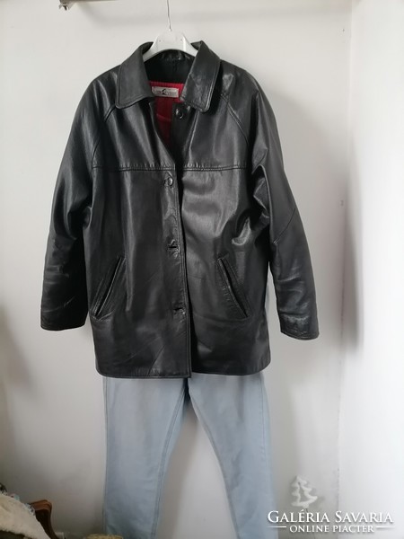Prettier than me, plus size, showy fine goatskin leather jacket autumn spring. 110 Chest 77 length