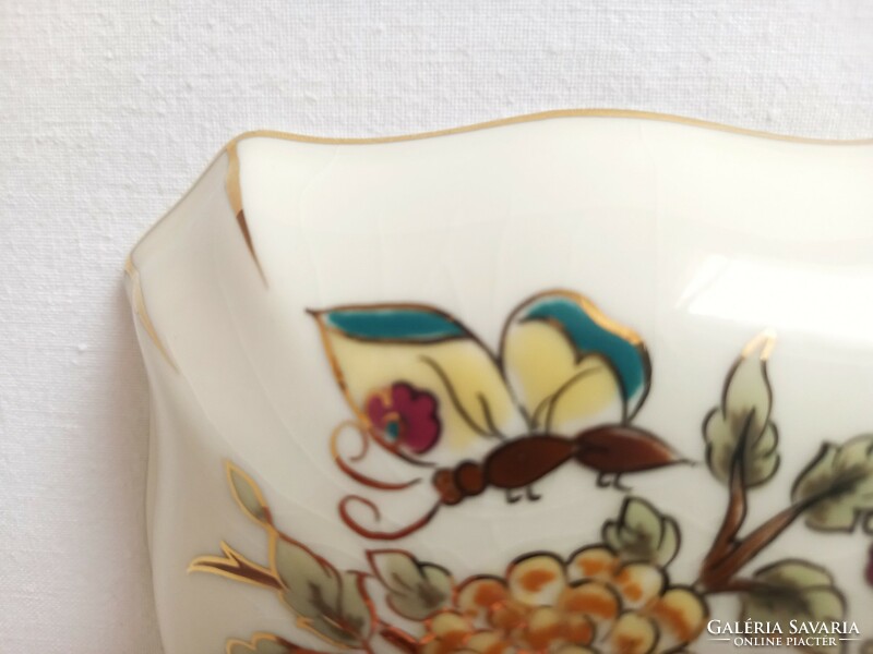 Zsolnay porcelán bonbonier, ritkább pillangó mintás, nagy méretű