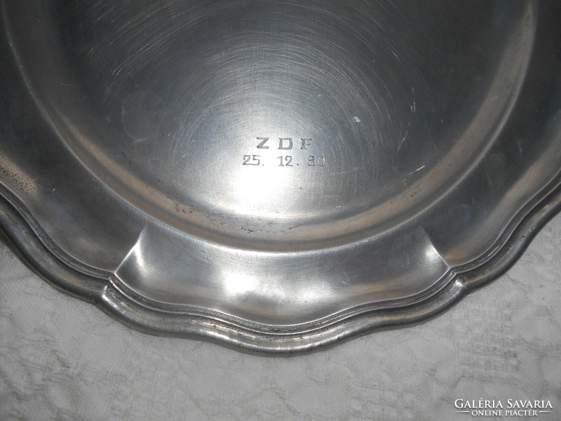 Old German marked pewter plate diameter: 22 cm