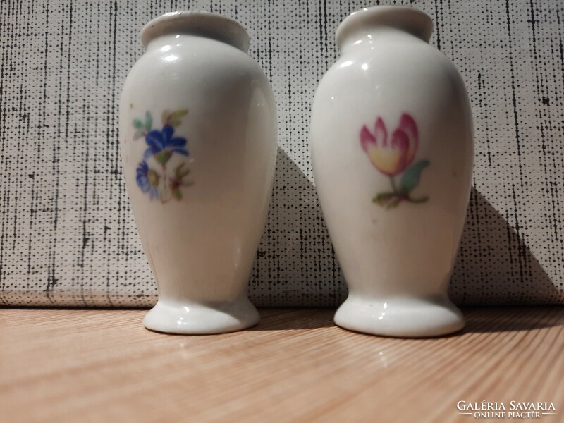 Réges régi Hollóházi porcelán ibolya váza 2 darab