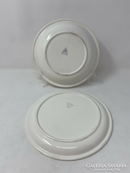 Retro granite children's porcelain plates- 1 flat plate, 1 deep plate #2