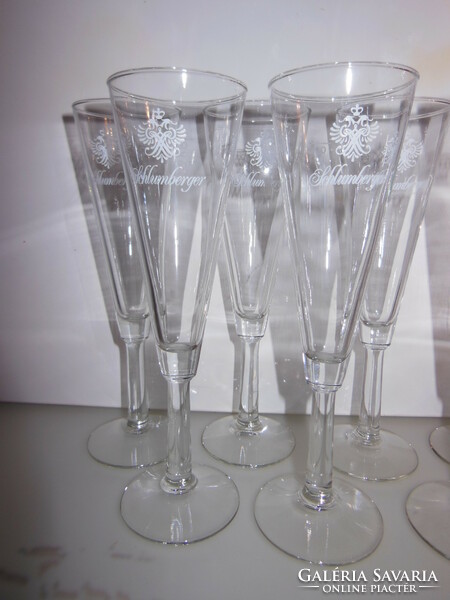 Set - 7 pcs - champagne - glass - 21 x 6 cm - schlumberger - flawless