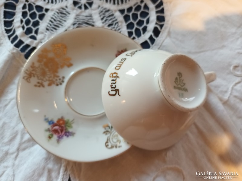 Nice and cheap! 5 sets of old porcelain chocolate and coffee cups with bottoms for sale!