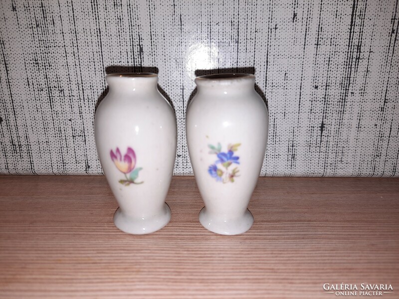 Old Hólloháza porcelain violet vase 2 pieces