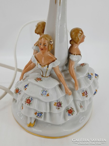 Bavaria figurális, nőalakos porcelán lámpa