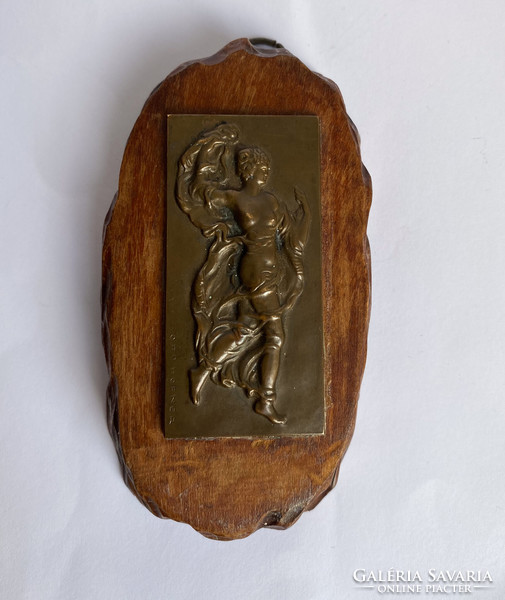 Otto Hofner, art nouveau bronze plaque.